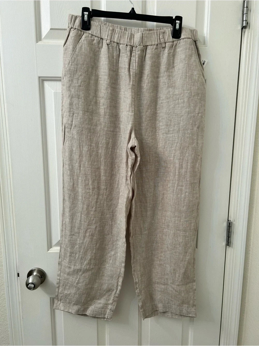 Quince 100% Linen Pants 🌾 NWT Sz L Flax Tan 26” Inseam